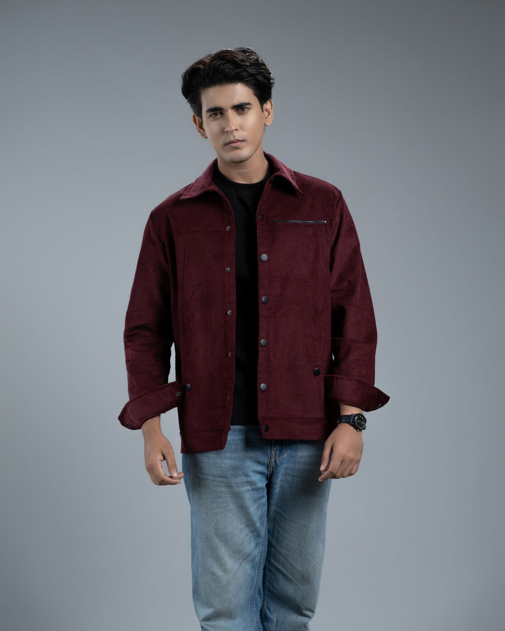 Men’s Classic Corduroy Jacket (Burgundy Loom)