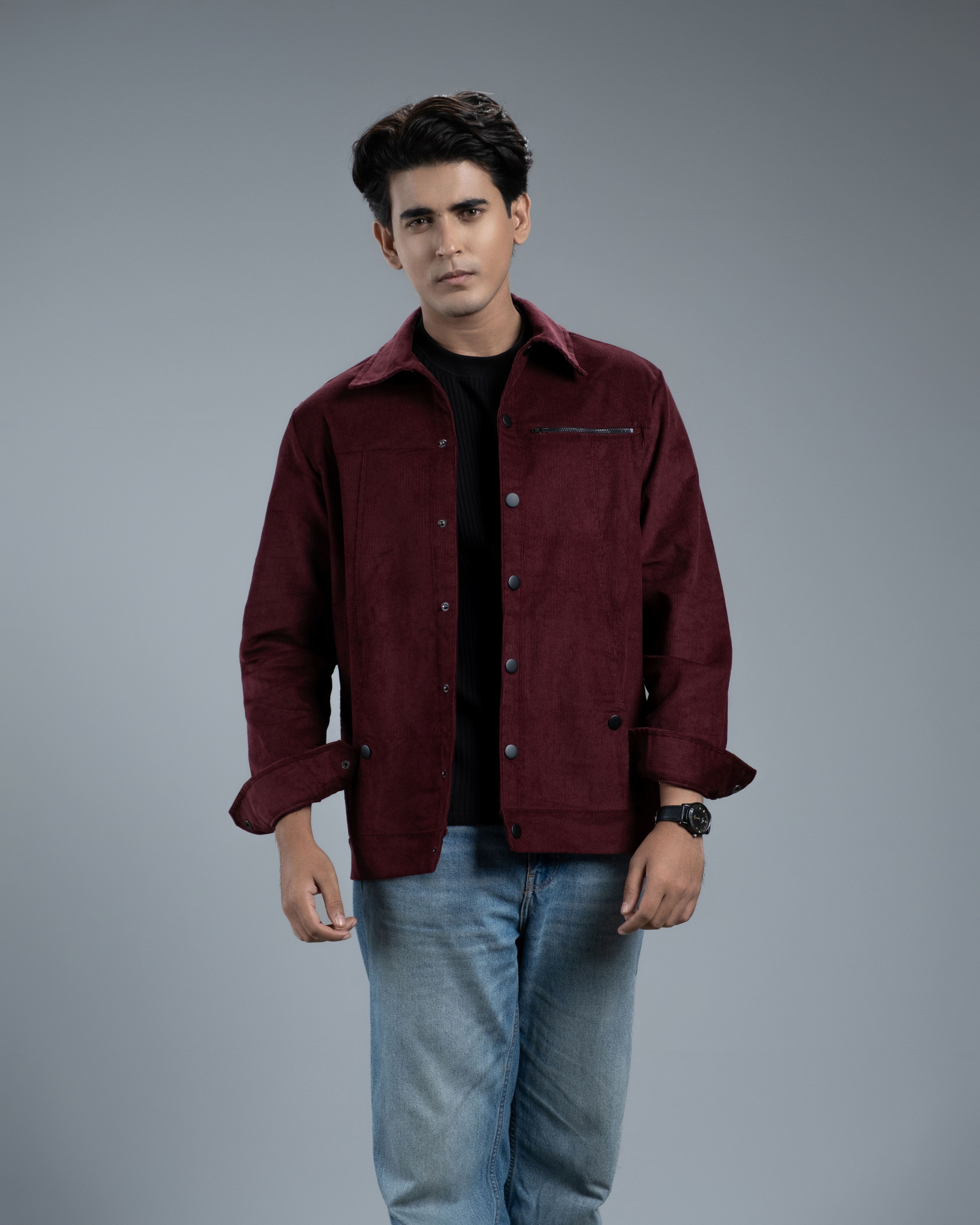 Men’s Classic Corduroy Jacket (Burgundy Loom)