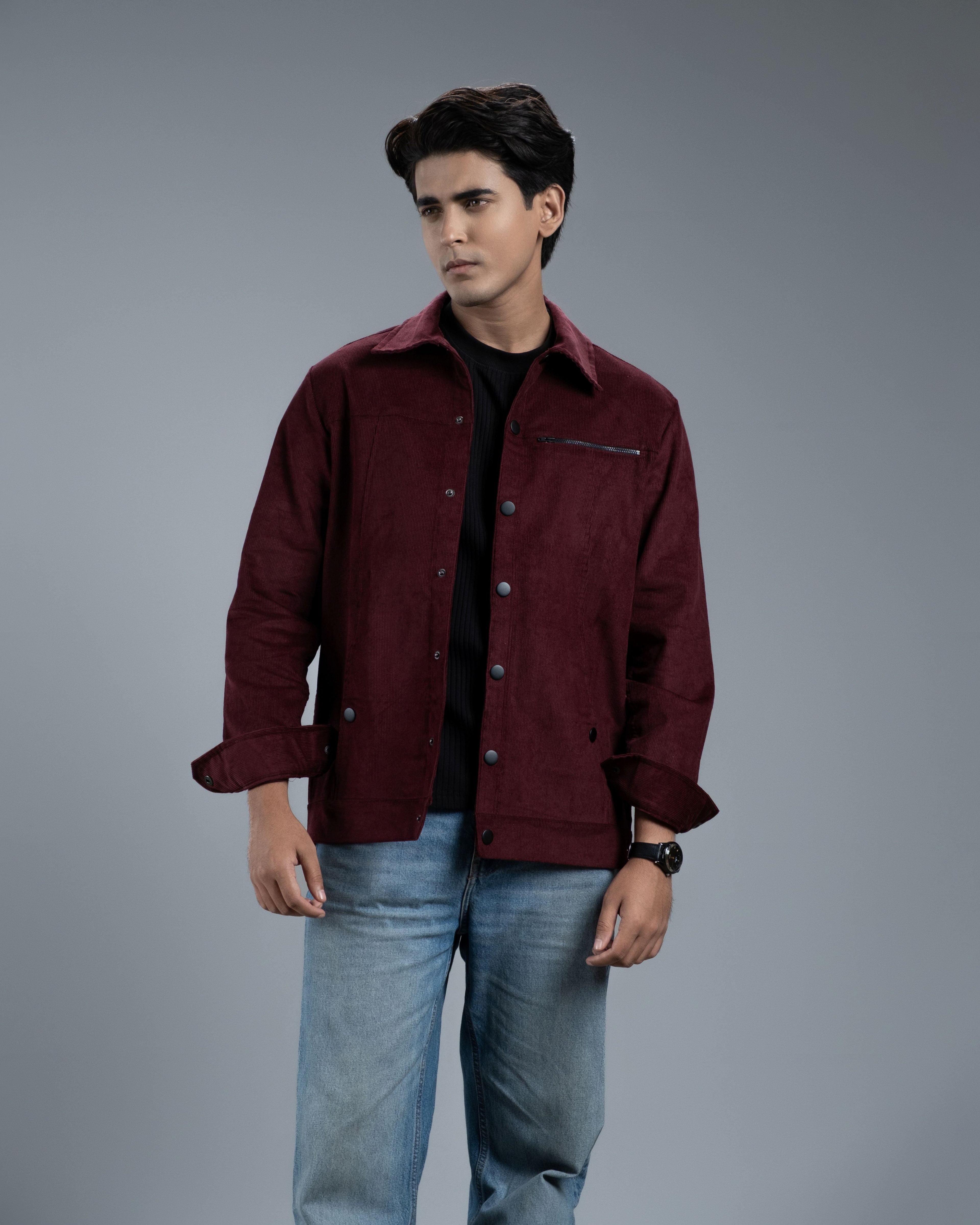 Men’s Classic Corduroy Jacket (Burgundy Loom)