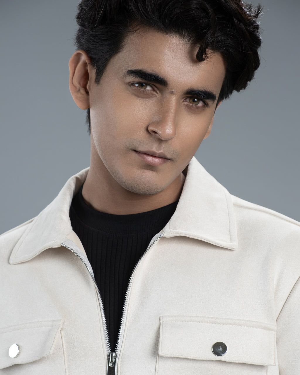 Men's Scuba Suede Knit Jacket (Classic Ecru)