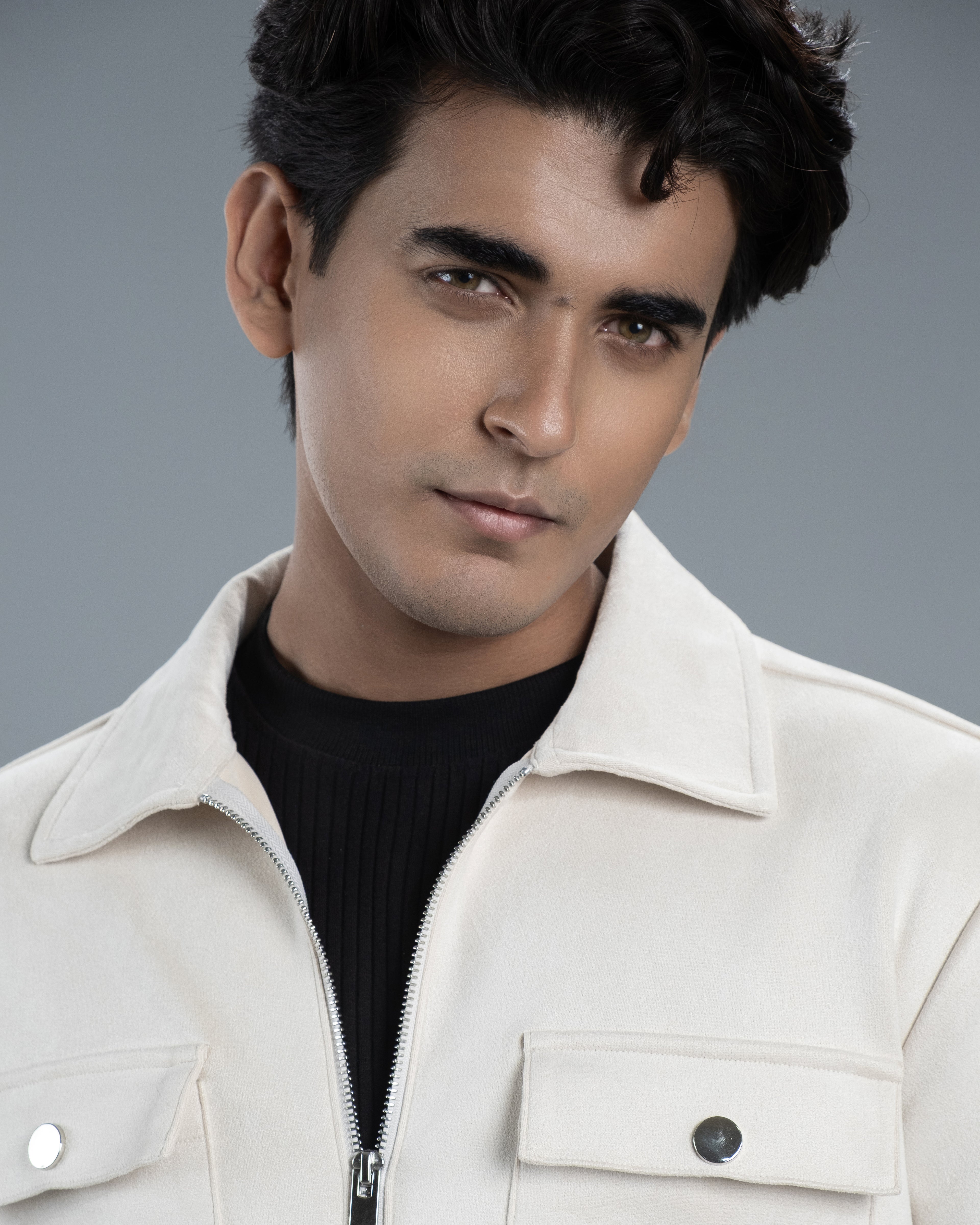 Men's Scuba Suede Knit Jacket (Classic Ecru)